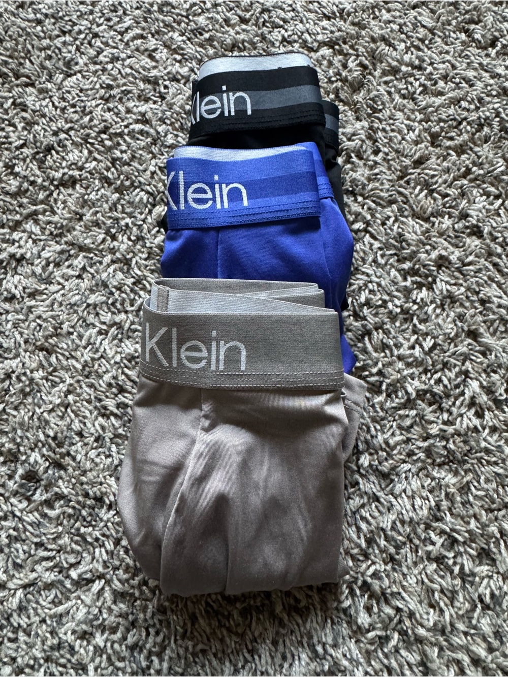 Calvin Klein 3-Pack Boxer Briefs in Black, Blue, Gray